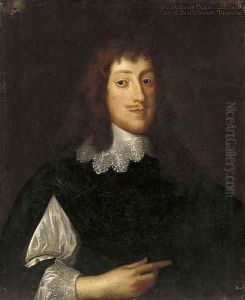 Portrait of Paul, Viscount Bayning (1616-1638), of Sudbury, in a black jacket and lace collar by Sir Anthony Van Dyck