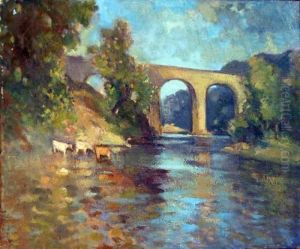 French River Landscape by Bertram Walter Priestman