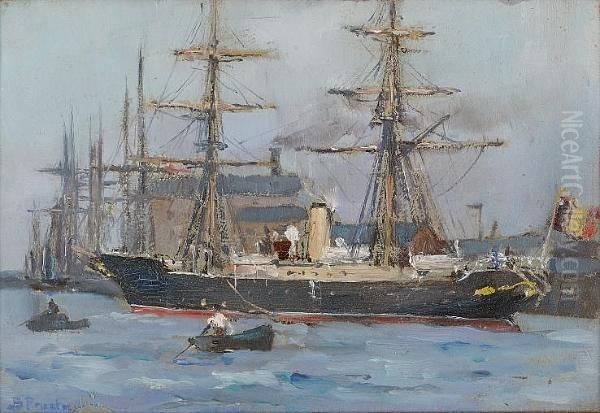 A Belgian Auxiliary Steamer In Ostend Docks - view 1