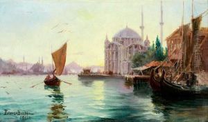 Vue De Constantinople by Francois Leon Prieur-Bardin