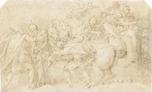 A Triumphant General On A Chariot, Surrounded By Figures