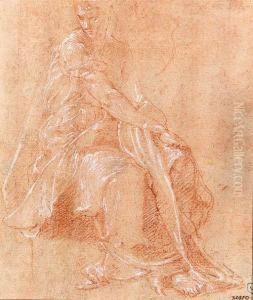 A Seated Figure Turned To The Right
