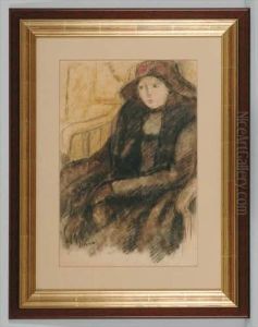 La Dame Au Chapeau Noir by Andre Julien Prina