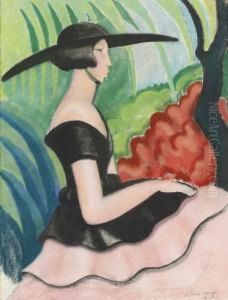 Elegante Frau Im Garten. Elegante Frau Im Garten.