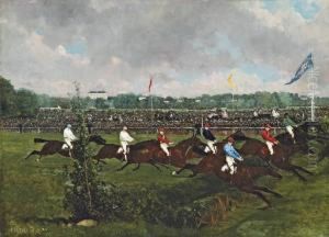 Steeple Chase At The Hippodrome De La Marche by Rene Pierre Princeteau