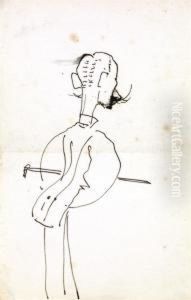 Autoportrait Presume Vue De Dos by Rene Pierre Princeteau