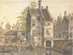 A Cappricio View Of A Dutch Village by Johannes Huibert Prins