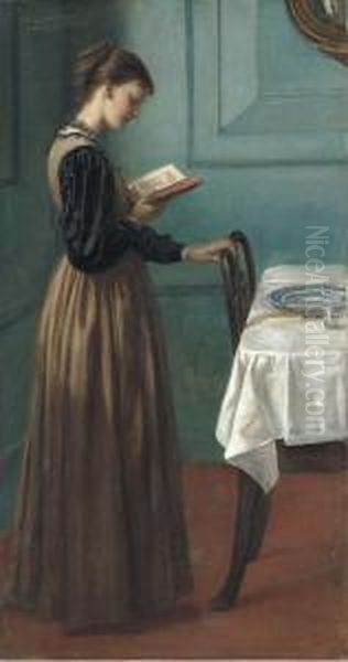 Study Of A Girl Reading - view 1