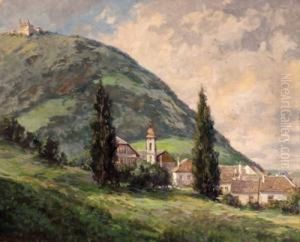 Niederosterreichisches Dorf Und Wallfahrtskirche by Karl Ludwig Prinz