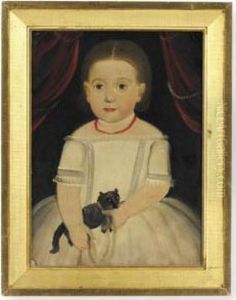 Girl In White With Black Cat by William Matthew Prior