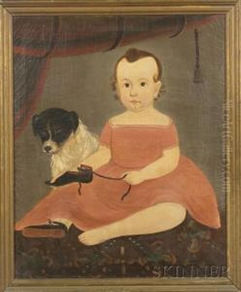 Portrait Of Child With A Pet Dog. - view 1
