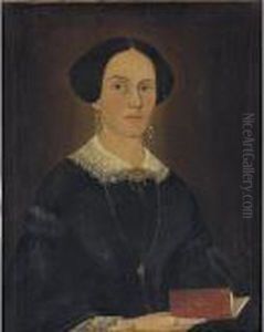 Portrait Of A Lady With Drop Earrings And Brooch by William Matthew Prior