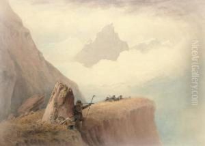 Chamois Hunters, The Matterhorn Beyond by Robert Taylor Pritchett