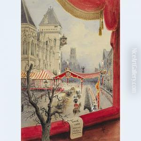 Near St. Paul""""s On The Day Of
The Thanksgiving; Interior Of St. Paul""""s On The Day Of Thanksgiving
(for The Recovery Of The Prince Of Wales 27th February 1872); Opening Of
New Law Courts, Dec 4, 1882; And Estate At Esher, Surrey - view 1