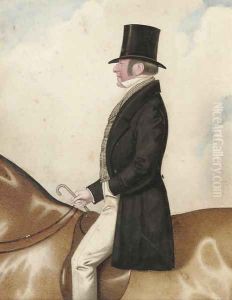 An elegant gentleman on horseback by Richard Dighton