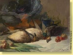 Nature Morte Aux Canards Et Choux Rouge by Privat Livemont