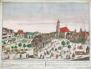 Prospect Ausser Der S.
Catharinen Pfort Zu Franckfurt Am Mayn. Altkolorierter Kupferstich. Ca.
32 X 43 Cm. Mit Randlasuren. Lose Unter Passepartout, Unter Glas
Gerahmt. by Georg Balthasar Probst