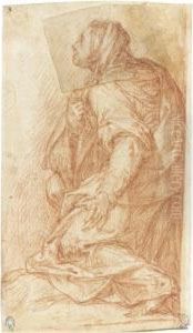 Kneeling Woman In Profile To The Left by Camillo Procaccini