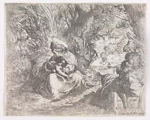 Rest On The Flight Into Egypt<</b> by Camillo Procaccini