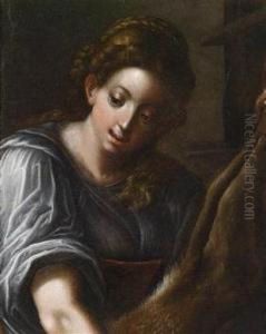 A Young Woman With Suspended Venison