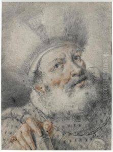 Etude De Personnage Au Turban, La Main Droite Posee Sur Un Livre by Giulio Cesare Procaccini