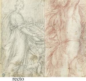 Saint Cecilia And A Male Nude ( by Giulio Cesare Procaccini