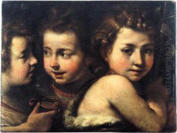Study Of Three Heads Of Children - view 1