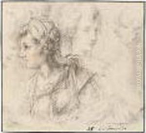 Studies Of Heads by Giulio Cesare Procaccini
