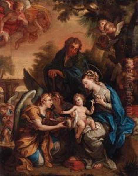 The Holy Family With Angels Presenting The Instruments Of Thepassion - view 1