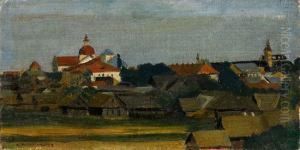 Widok Na Fare I Zamek by Antoni Stanislaw Procajlowicz