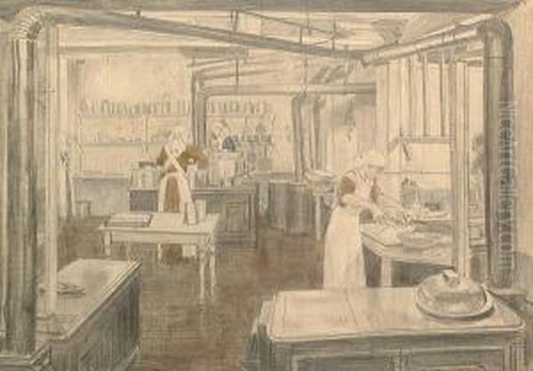 Kitchen At No.8, Red Cross Hospital. - view 1