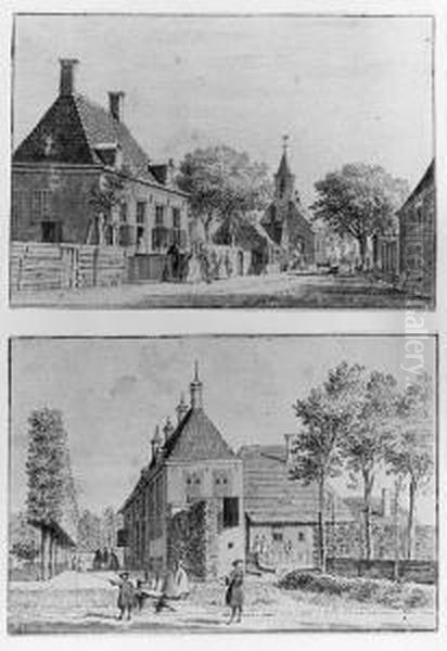 A View Of The House Dampegeest 
Near Limmen; And A View Of Thevillage Of Limmen Near Alkmaar - view 1