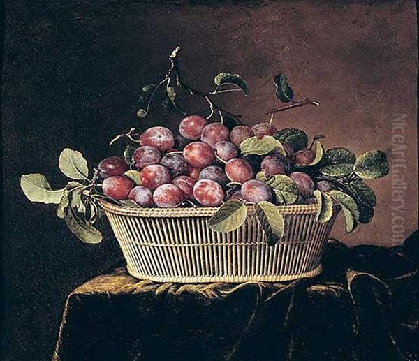Basket of Plums by Pierre Dupuis
