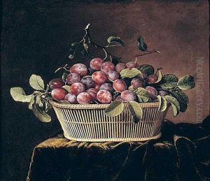 Basket of Plums by Pierre Dupuis