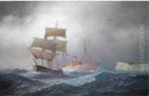 Boats At Sea by Emilios Prosalentis