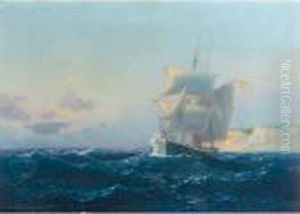Sailing Along The Shore by Emilios Prosalentis