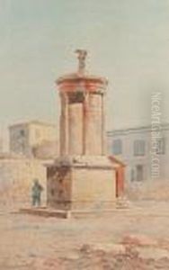 The Lyssicrates Monument, Plaka, Athens by Emilios Prosalentis