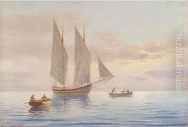 Sailing Boat In Calm Waters - view 1
