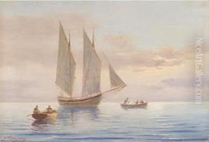 Sailing Boat In Calm Waters by Emilios Prosalentis