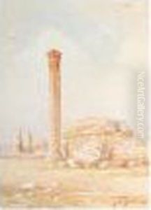 Classical Column Near The Acropolis, Athens by Emilios Prosalentis