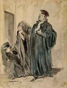 Judge Woman and Child by Honore Daumier