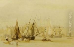 Pool Of London And The Tower by John Skinner Prout