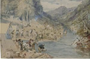Alluvial Gold Washing [victoria] by John Skinner Prout