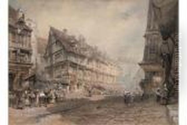 Market Day, Rouen - view 1