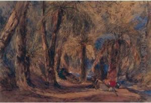 Self Portrait - Fairy Glade, Fern Tree, Tasmania by John Skinner Prout