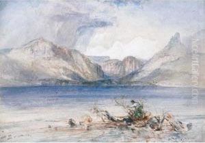Mt Ida, Lake St Clair, V.d.l. by John Skinner Prout