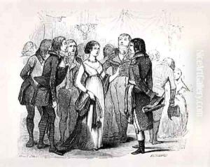Madame de Stael questioning Napoleon Bonaparte about the best women by Jules David