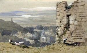 Braunton From The Chapel Hill, North Devon by Samuel Prout