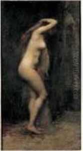 Femme, Debout, Nue Et Echevelee.