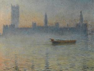Brouillard Sur La Tamise Circa 1895 by Gaston Prunier